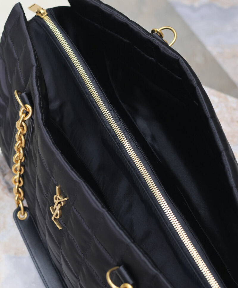 Saint Laurent Gloria In Quilted Nylon Black